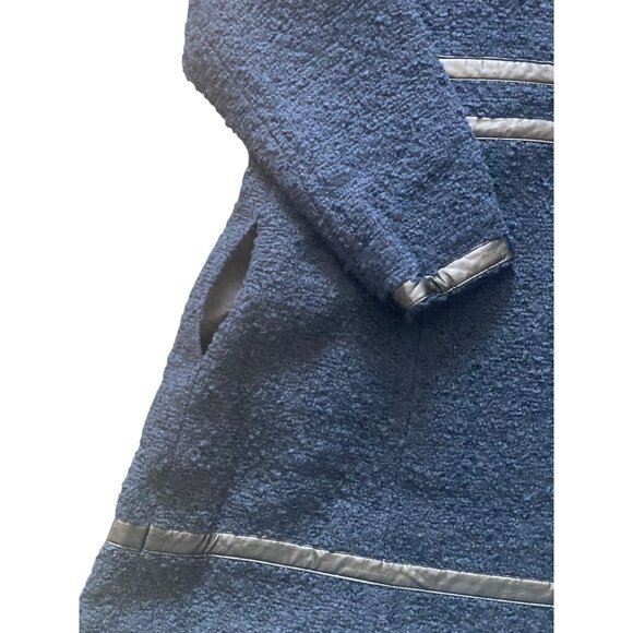 City Chic Winter Escape Coat Navy Blue Longline Jacket Women’s Size 14 - Picture 12 of 14